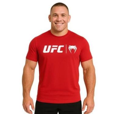 Imagem de Camiseta Esportiva Masculina Venum UFC Classic Vermelho e Branco Original Jiu Jitsu Treino Academia-Unissex
