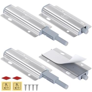 Imagem de Fecho magnético para armário Jiayi pacote com 4 travas push to open door trinco resistente ao toque abridor de porta de armário de porta para fechamento de gaveta Push Catch Press Out Hardware de