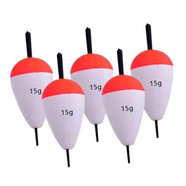 Imagem de simhoa 5 peças de bóias de pesca, bóias, bobbers, EVA oval, cor brilhante, espuma de alta flutuabilidade, conjunto de bóias para pesca de percas, bagres, 15g