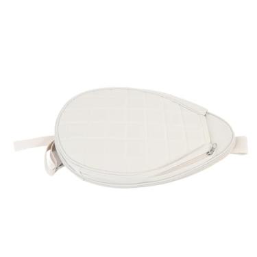 Imagem de RiToEasysports Mochila de Tênis de Cinta Ajustável, Espaçosa Bolsa de Tênis Com 4 Bolsos Com Compartimento de Raquete para Homens Mulheres (Branco)