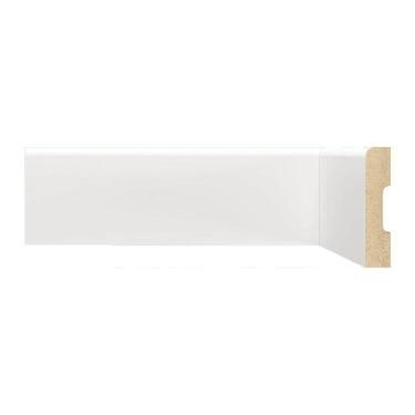 Imagem de Kit Rodapé de MDF 20 Barras Lisas de 7cm x 2,40m Rende 48 Metros Moldufama Branco