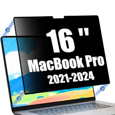 Imagem de Ceydebne Protetor de tela de privacidade para MacBook Pro 16 polegadas (2021-2024, M1, M2, M3, M4, Pro, Max) Protetor de tela removível para laptop