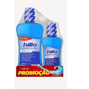 Imagem de Enxaguante Bucal Menta Antisséptico Promocional 500ml + 250ml Hillo, Sem Álcool e Sem Flúor