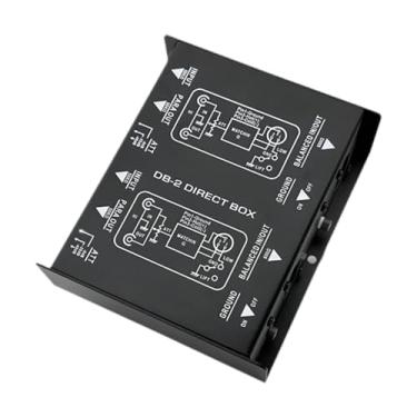 Imagem de harayaa dB2 Caixa DI Passiva Canal Duplo 6,35mm Interface de Entrada Caixa Direta Metálica Resistente a Impactos para Apresentações ao Vivo