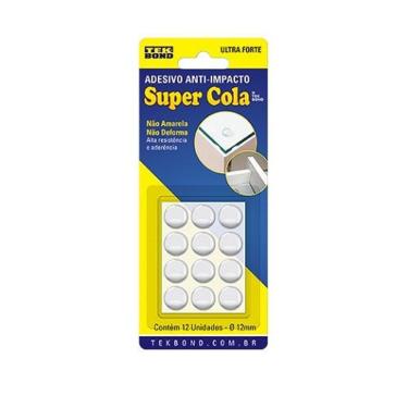 Imagem de Adesivo Anti-impacto Redonda 12mm - Cartela Com 12 Unidades - Tekbond
