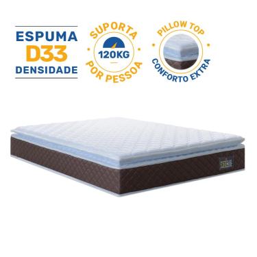 Imagem de Colchão de Espuma D33 Pillow Top Comfort Luxo King 193x203x19cm
