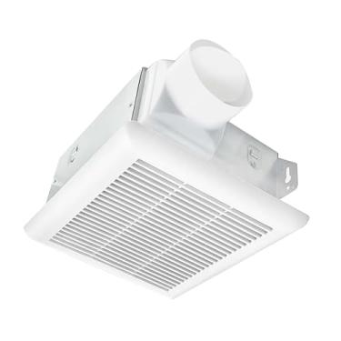 Imagem de POWERENG Ventilador de teto silencioso para banheiro, certificado pela UL,50 CFM, 1,0 sones, canal de 10 cm e 7,6 cm, branco, ventilador de ventilação de 115 V para banheiro/chuveiro/escritório/casa