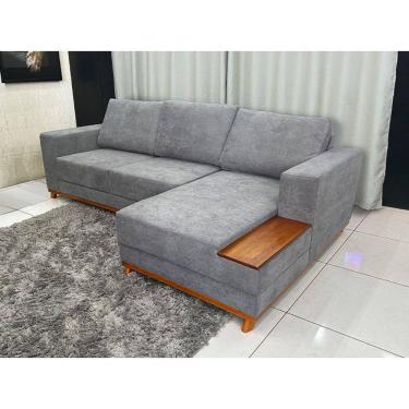 Imagem de Sofá 3 Lugares 2,50 m Cinza Bouclé Chaise Aline Plus