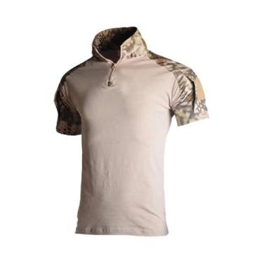 Imagem de Camiseta Tática Masculina de Secagem Rápida - Camuflada, Manga Curta p