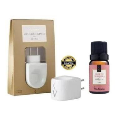 Imagem de Kit Aromatizador Difusor Porcelana Via Aroma + Essência 10ml Madeira N