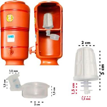 Imagem de Kit 2 Vela Refil Filtro Talha Barro Gravidade Carvão Ativado - Acquama