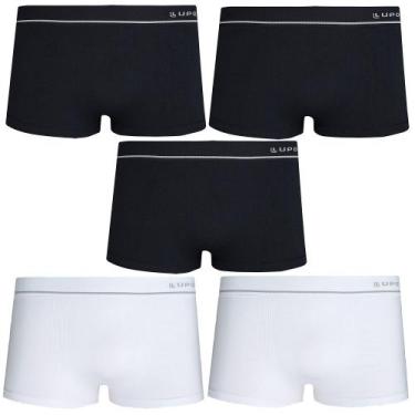 Imagem de Kit Com 5 Cueca Lupo Sunga Microfibra Sem Costura Original, M, Preto e