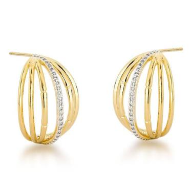 Imagem de Brinco Argola 7 Fios Banhada a Ouro 18k - Atraktiva Joias