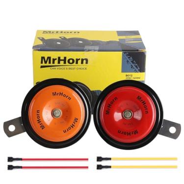 Imagem de 【Pacote com 2】Buzina elétrica universal alta de disco – 110db-12V alto – Compatível com carros de passageiros, veículos comerciais/off-road, quadriciclos, scooter, motas e muito mais,