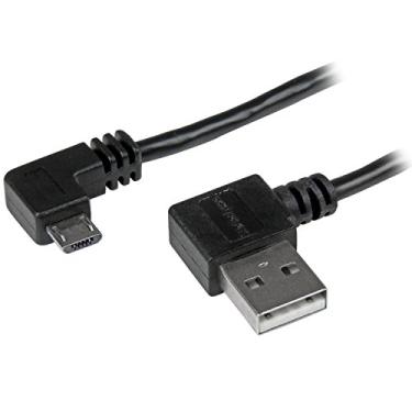 Imagem de StarTech.com Cabo micro-USB de 1 m com conectores de ângulo reto - M/M - cabo USB A para micro B - cabo micro USB de ângulo reto de 91 cm (USB2AUB2RA1M), preto