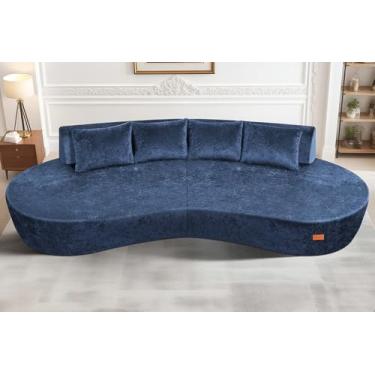 Imagem de Homguava Sofá secional modular de 104 polegadas, sofá moderno curvo com espuma de memória, sofá de nuvem de assento profundo com 4 travesseiros, sofás estofados grandes para sala de estar, apartamento