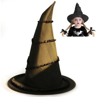 Imagem de Premium Kids Witch Hat for Halloween Durable Witch Costume Accessories for Girls Wicked Witch Hat 22.4'' Black