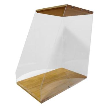 Imagem de FytStycale Suporte para toca-discos, caixa de exposição de mesa, organizador simples para 40-70 LPs, enfeite de madeira para arquivos, livros, revistas, amantes