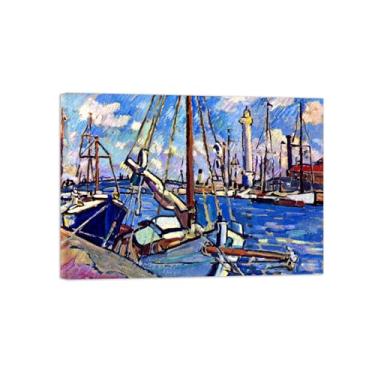 Imagem de Impressão em tela de paisagem, pintura famosa, arte de parede, porta 3 pôsteres para decoração de sala de estar pronto para pendurar tela embrulhada 50 x 70 cm 20 x 27 pol