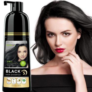 Imagem de Shampoo de tintura de cabelo Onilyua Instant Black 400 ml sem amônia