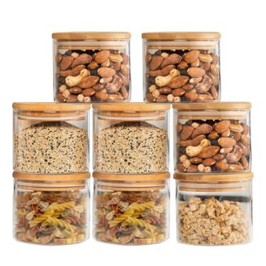 Imagem de Kit Potes de Vidro Hermético Life 8Pcs Ingredientes, Grãos