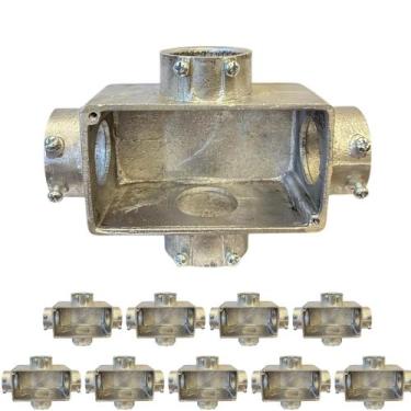 Imagem de 10 Condulete Tipo X Medida 1 1/4 Em Alumínio Sem Rosca Sieg