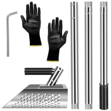 Imagem de Pá de areia com detecção de metal, pá de areia de cabo longo com luvas, pá de areia de aço inoxidável, pá de detecção de metal de areia de praia resistente, acessórios de detector de metais para caça