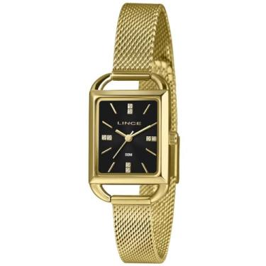 Imagem de Relógio Lince Feminino Ref: Lqg4790l24 P1kx Retangular Mesh Dourado