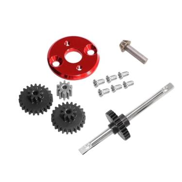 Imagem de Luwecf 1/12 RC Car Upgrade Parts Gearbox Transmission Gear Set Truck Easy To Install Motor Pinhão Gear RC Car Repair Kit For MN98V2, Vermelho