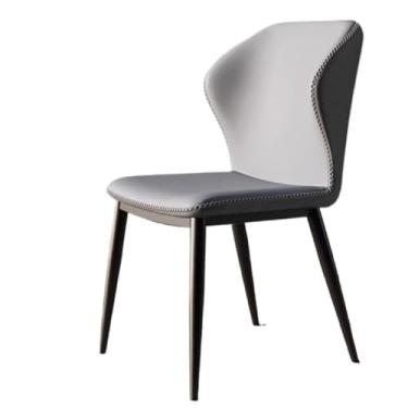 Imagem de Cadeira de jantar estofada com design ergonômico - uso doméstico e comercial (cinza claro + cinza escuro)