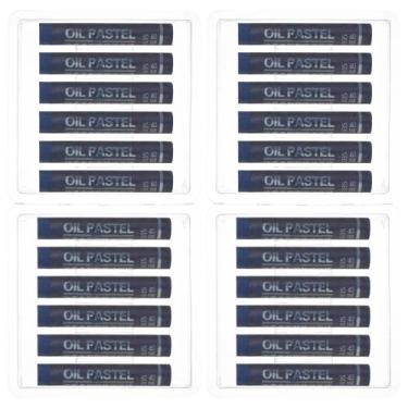 Imagem de PATIKIL Pastéis de óleo azul, 24 peças de giz de cera de óleo macio, pastéis cremosos, suprimentos de arte em bastão para pintura de arte, desenho, mistura de graffiti para iniciantes e artistas