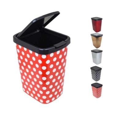 Imagem de Lixeira Cesto 9 Litros Com Tampa Click Pia Cozinha Banheiro - Arqplast