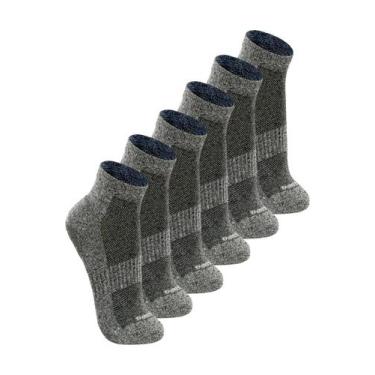 Imagem de Kit com 6 Pares de Meias Antiderrapante Pilates Lupo 3310-003, Cinza, 