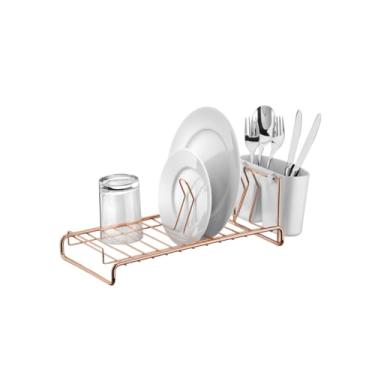 Imagem de Escorredor de louças pratos talheres compacto rosé gold Future 984RG