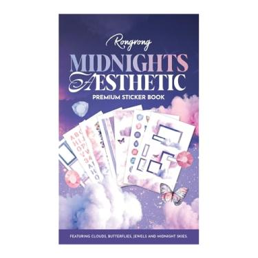 Imagem de Rongrong Caderno de adesivos Midnight Aesthetic Planner para agendas, calendários, diários – funcional, qualidade premium, desenhado à mão – perfeito para deixar seu planejador bonito – Acessórios