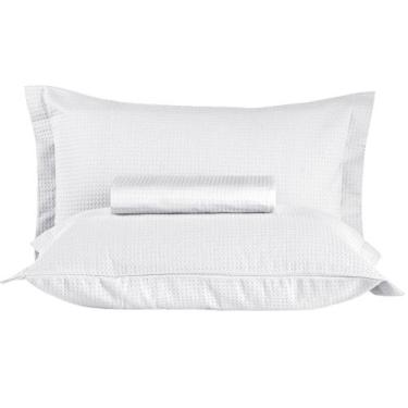 Imagem de Kit Colcha Casal Algodão Piquet Gênova Hotel 220x240 cm Teka 3 Peças, 