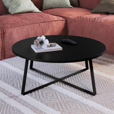 Imagem de Mesa de Centro com pés metálicos 80x80cm Complementos Artesano, Preto