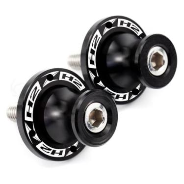 Imagem de 2 peças de acessórios de motocicleta M8 parafusos de suporte deslizante de carretel de braço oscilante compatíveis com ZH2 Z H2 Zh2 2019-2020 -2022 (preto)