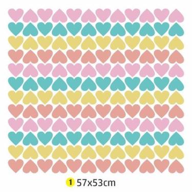 Imagem de Adesivo Parede Corações Coloridos 144 unidades - Shoppingnet