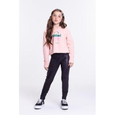 Imagem de Conjunto Moletom Infantil Menina Cropped No Bad Days Rosa - Vida Coste