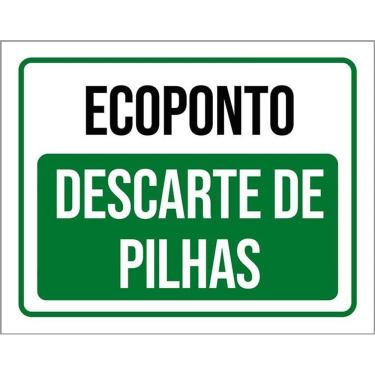 Imagem de Kit 3 Placas Ecoponto Descarte De Pilhas