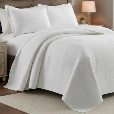 Imagem de Cobre Leito Queen Size Algodão Lauryn Bordado Super Luxuoso - De Luca 