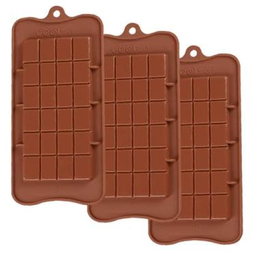 Imagem de Kit 3 Forma Molde De Silicone Barra De Chocolate 15x8 Cm
