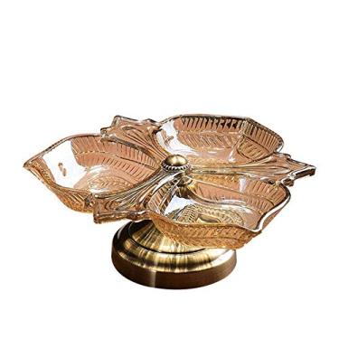 Imagem de Conjunto de bandejas multisecionais de acrílico criativo, pratos divididos, tigelas de servir para festas - perfeito para doces e lanches