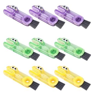 Imagem de 9 peças limpador de lacunas de tampa multifuncional escova de limpeza de garrafa 3 em 1 escova de tampa de garrafa para descascador de xícara de chá, bico e garrafa, molde de cubo de gelo (9 peças)