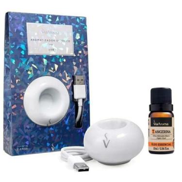 Imagem de Aromatizador Difusor Portátil Usb Com Led + Óleo Essencial Via Aroma, 