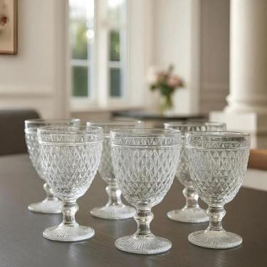 Imagem de Conjunto 6 Taças Sobremesa Vidro Bico de Abacaxi Cristal Transparente 