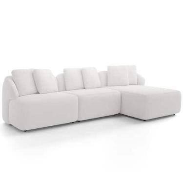 Imagem de Sofá 4 Lugares com Chaise Direito Sala Living 294cm Arlo F04 Bouclê Br