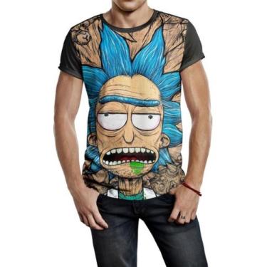 Imagem de Camiseta Masculina Rick And  Morty Fanart Ref:829 - smoke, Preto, M
