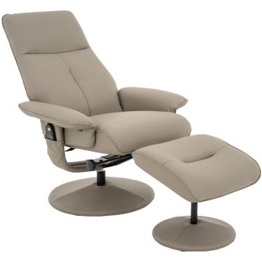 Imagem de Poltrona de Massagem Reclinável Com Apoio Para Pés Holmes R01 PU Fendi - Lyam Decor